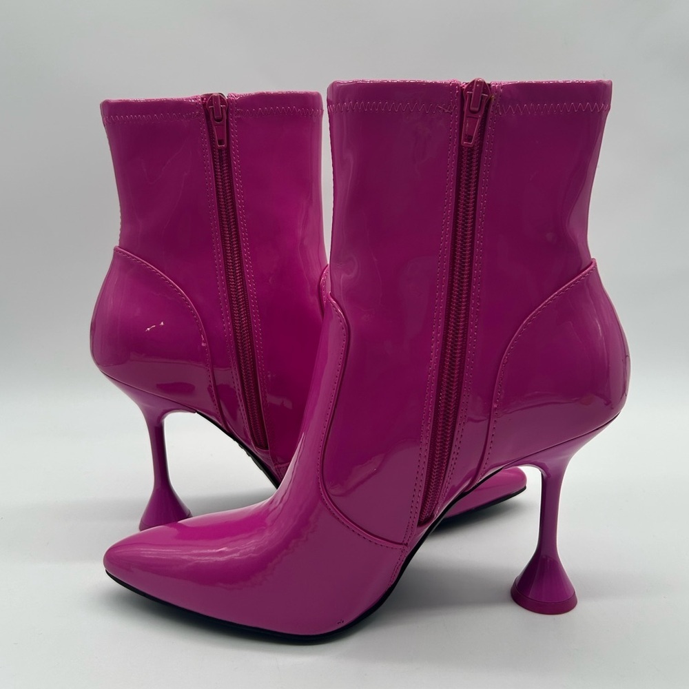 INC International Concepts Ibrinap Fuchsia Patent Ankle Boots l 8.5M Vegan NWOB - Picture 8 of 9